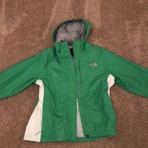 North Face Green Rain Coat